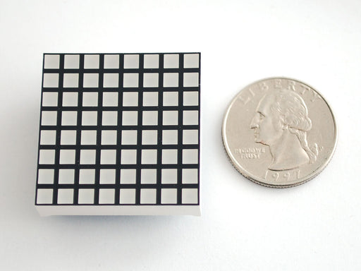 Small 1.2" 8x8 Bi-Color (Red/Green) Square LED Matrix.
