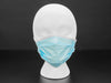 Light Blue disposable surgical style mask shown on a mannequin head