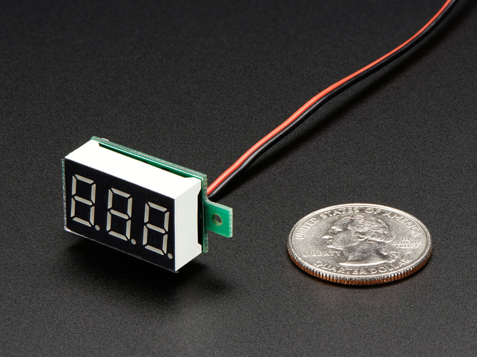 Angled shot of a Mini 2-wire Volt Meter.