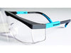 Protective glasses with black and blue frames