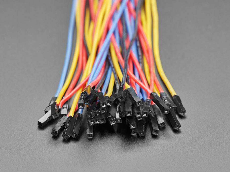 Angled shot of bundle of Premium Silicone Covered Extension Jumper Wires - 200mm x 40