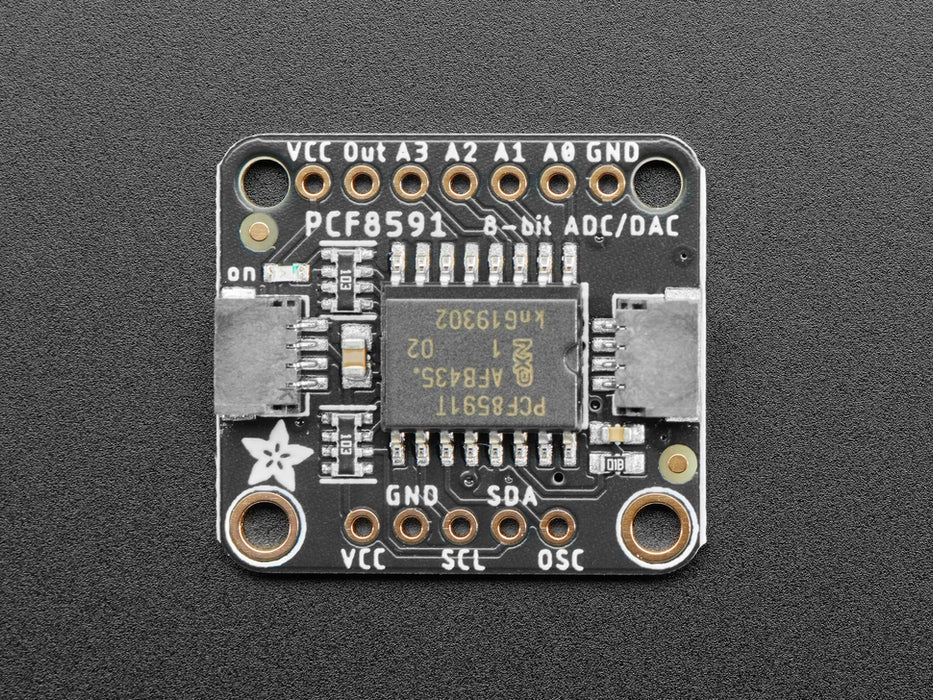 Angled shot of Adafruit PCF8591 Quad 8-bit ADC + 8-bit DAC - STEMMA QT / Qwiic.