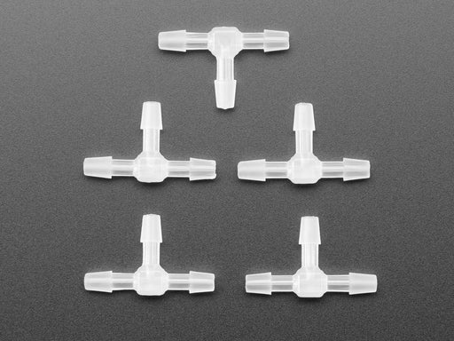 Five T-Connectors For Silicone Tubing 