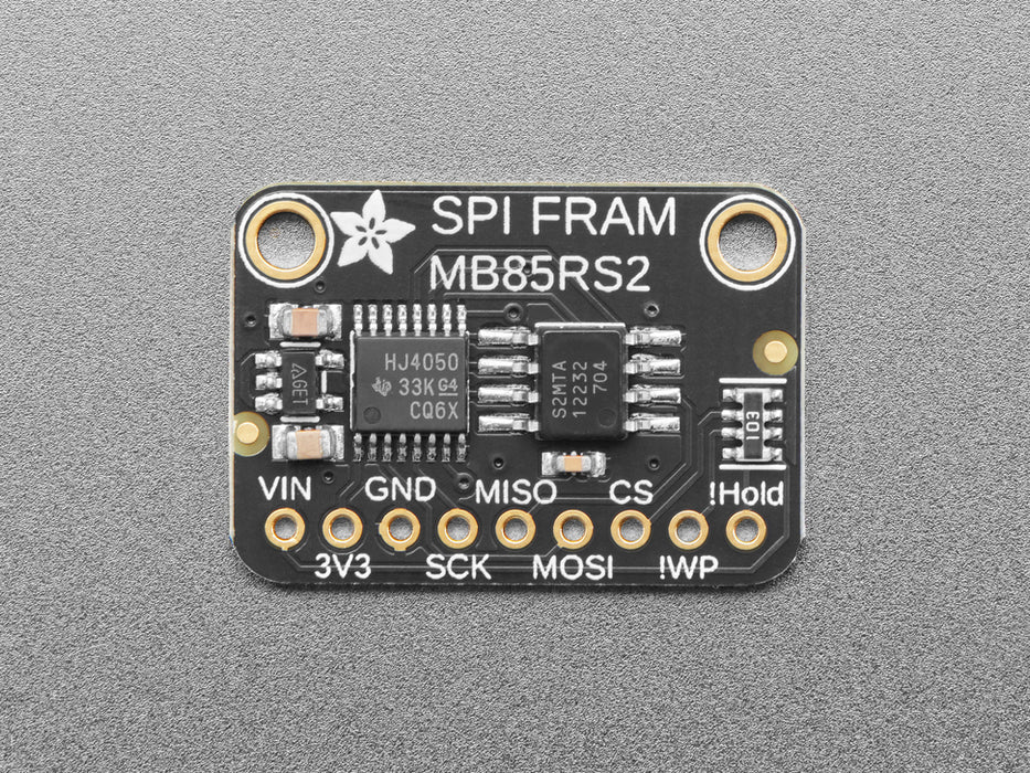 Angled shot of a Adafruit SPI Non-Volatile FRAM Breakout.