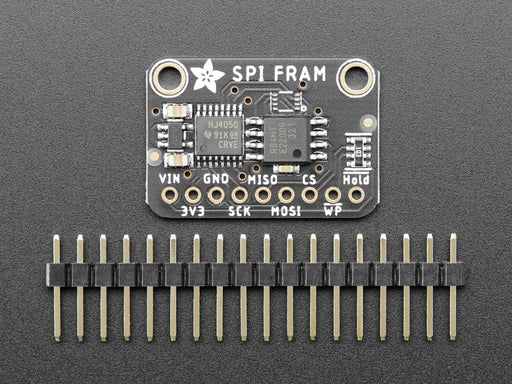 Angled shot of a Adafruit SPI Non-Volatile FRAM Breakout.