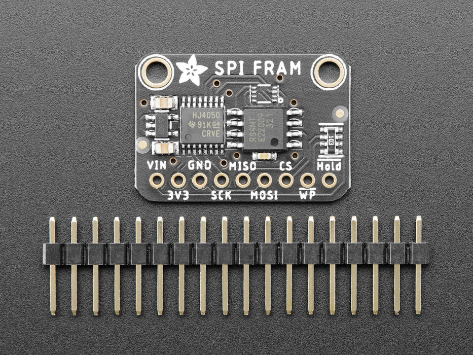 Angled shot of a Adafruit SPI Non-Volatile FRAM Breakout.