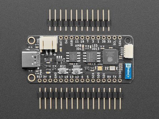 Angled shot of rectangular microcontroller.