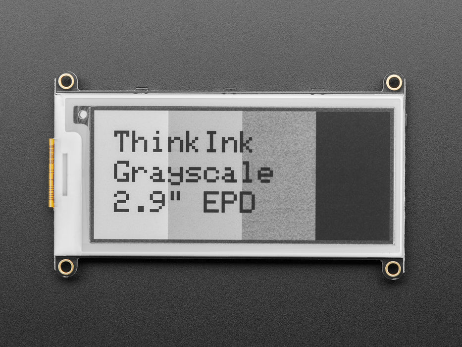 E-Ink display connected to Feather, refreshing itself with image of friendly robot