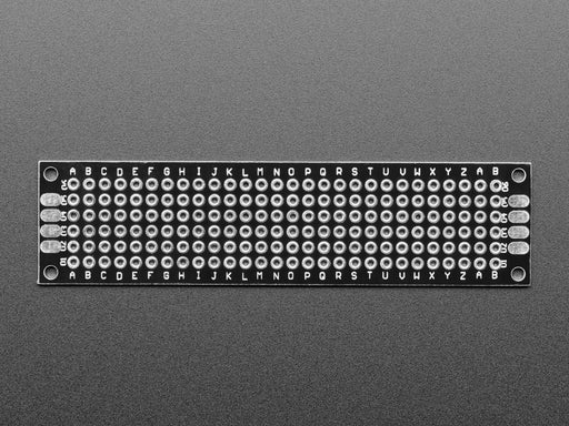 Angled shot of single Universal Proto-board PCB 2cm x 8cm