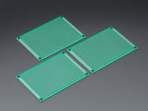 Angled shot of single Universal Proto-Board PCB 5cm x 7cm