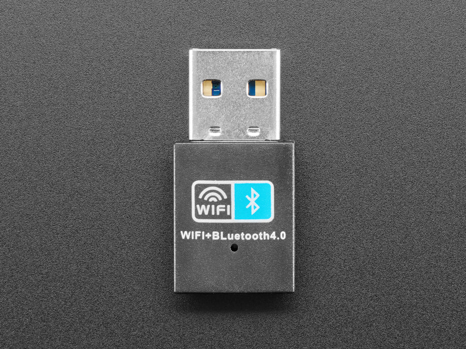 Angled shot of a Combination WiFi + Bluetooth 4.0 USB Adapter. 