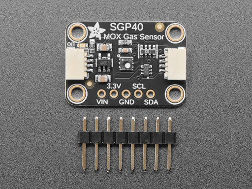 Angled shot of a Adafruit SGP40 Air Quality Sensor Breakout. 