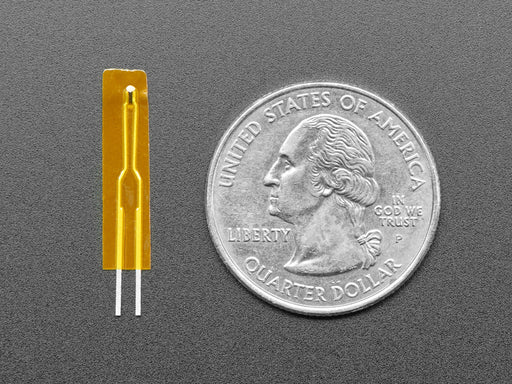 Angled shot of mini thermistor sensor.