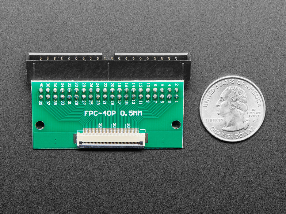 Angled shot of 40-pin FPC to 2x20 Right Angle IDC Header Adapter Board.