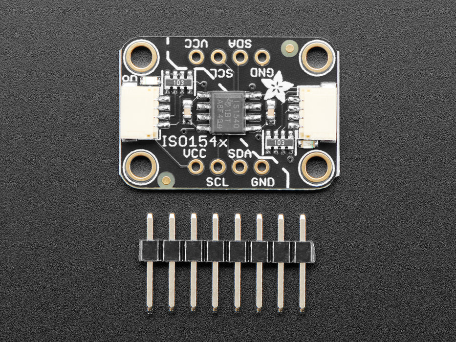 Top down view of a Adafruit ISO1540 Bidirectional I2C Isolator. 