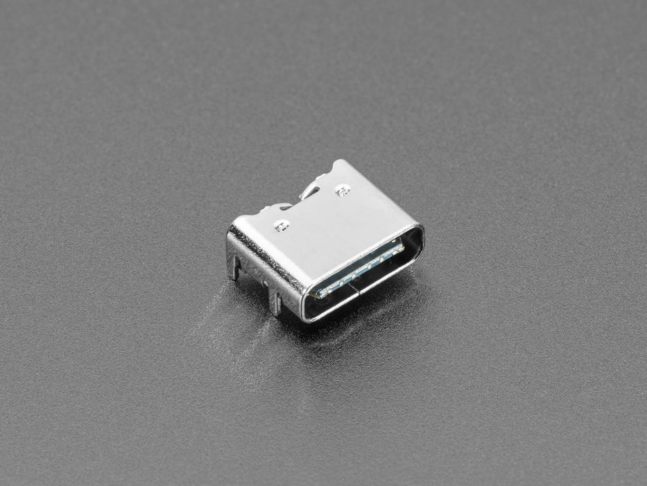 Angled shot of 10 USB-C jack connectors.