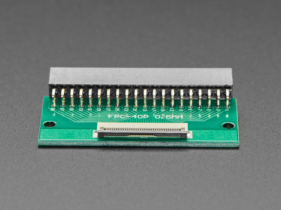 Angled shot of 40-pin FPC to 2x20 Right Angle Socket Header PCB.