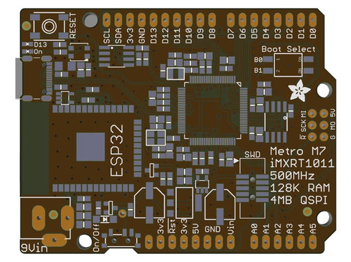 Adafruit Metro M7 with AirLift - Featuring NXP iMX RT1011.