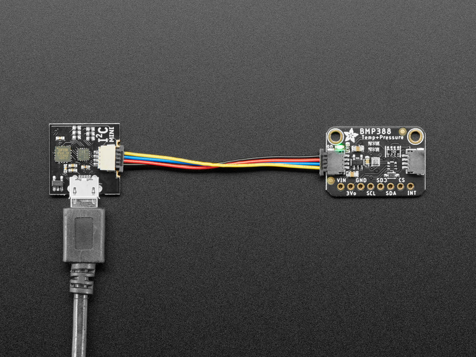 Angled shot of I2C Driver Mini PCB.