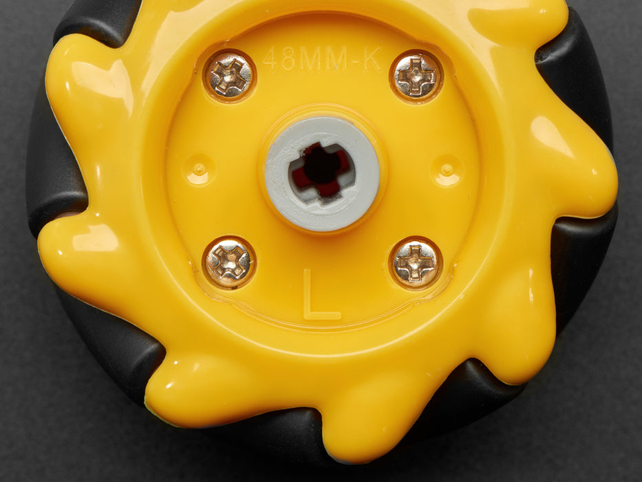 Top view of left and right mecanum wheels.