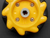 Top view of left and right mecanum wheels.