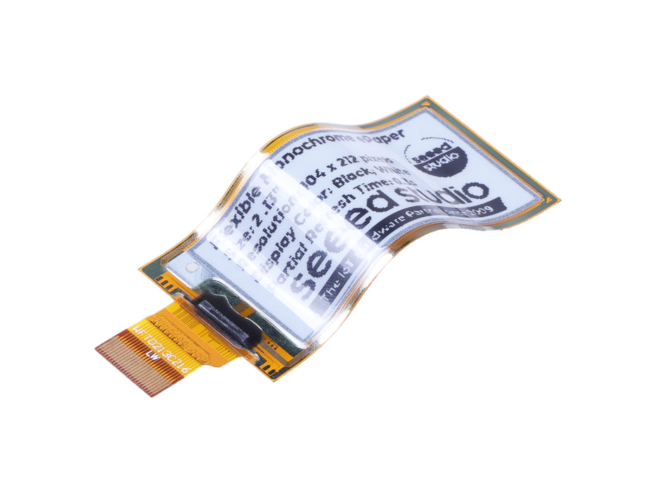 2.13" Flexible Monochrome eInk / ePaper Display with 212x104 Pixels, SPI interface, Support XIAO/Arduino/STM32