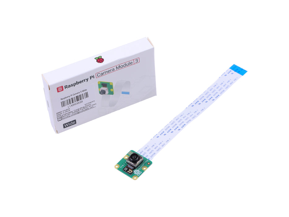 Raspberry Pi Camera Module 3 Wide - Sony IMX708, 4608 × 2592 pixels, 120 degrees Diagonal FOV, IR cut filter, autofocus