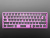 Angled shot of Anodized Purple Aluminum Metal Keyboard Plate.