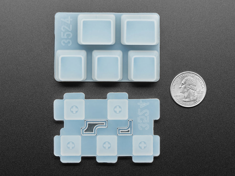 Top view of Ctrl keycap mold pieces.