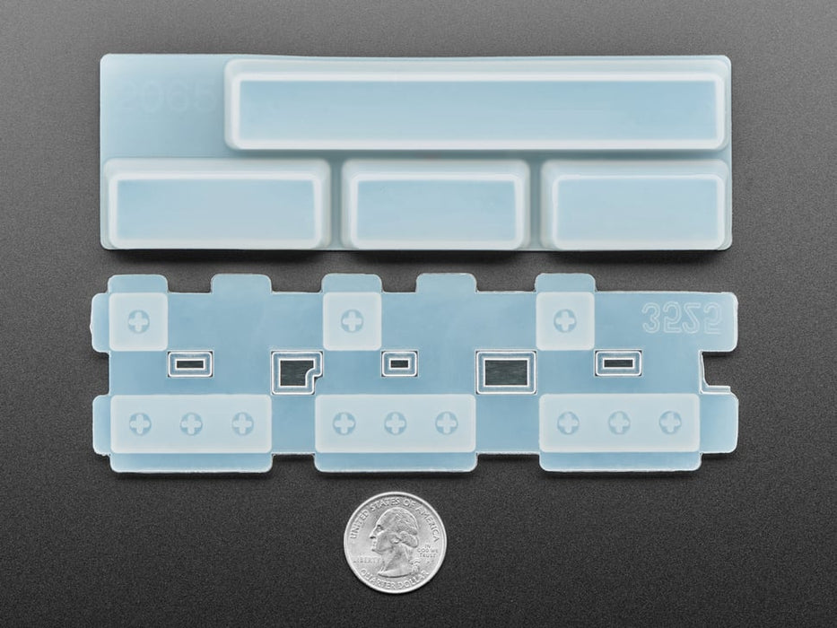 Top view of two piece Spacebar keycap mold.