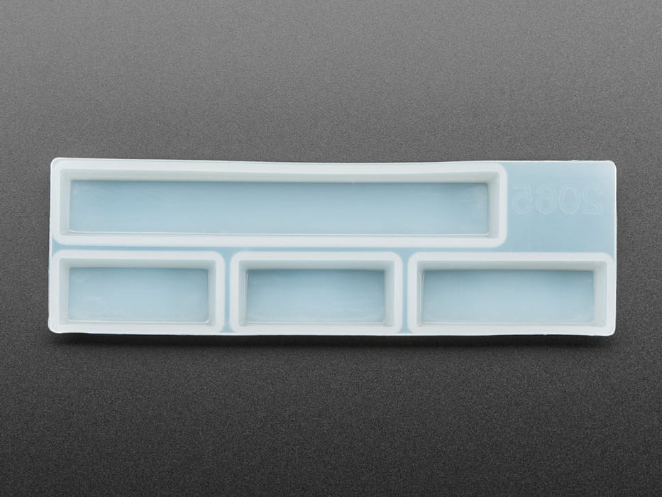 Top view of two piece Spacebar keycap mold.