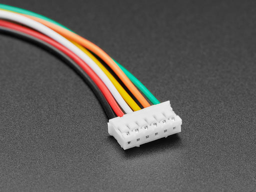 Angled shot of two separate JST-PH 2.00mm Pitch 6-pin Matching Pair Cables - 40cm long.