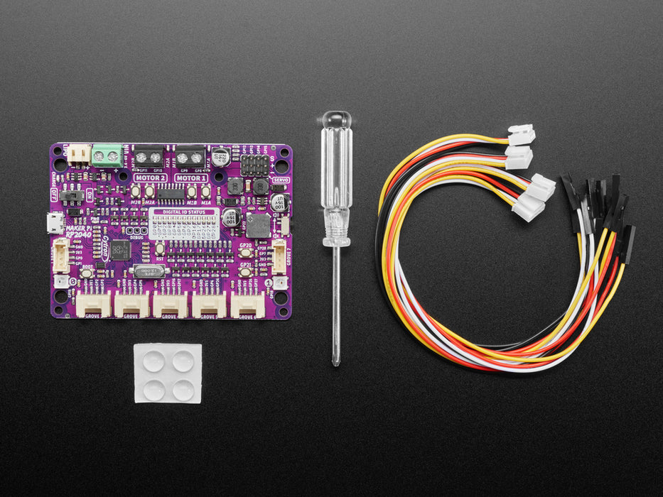 Angled shot of Maker Pi RP2040 board.