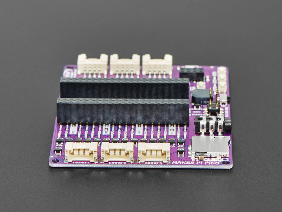 Top view of Maker Pi Pico board with a 