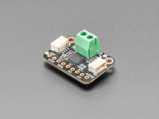 Top view video of an OLED FeatherWing plugged into a Feather M4 board which is connected to the MCP9001 breakout via STEMMA QT cable. A hot air nozzle hovers over the thermocouple, and the OLED displays the rising temperature sensor data.