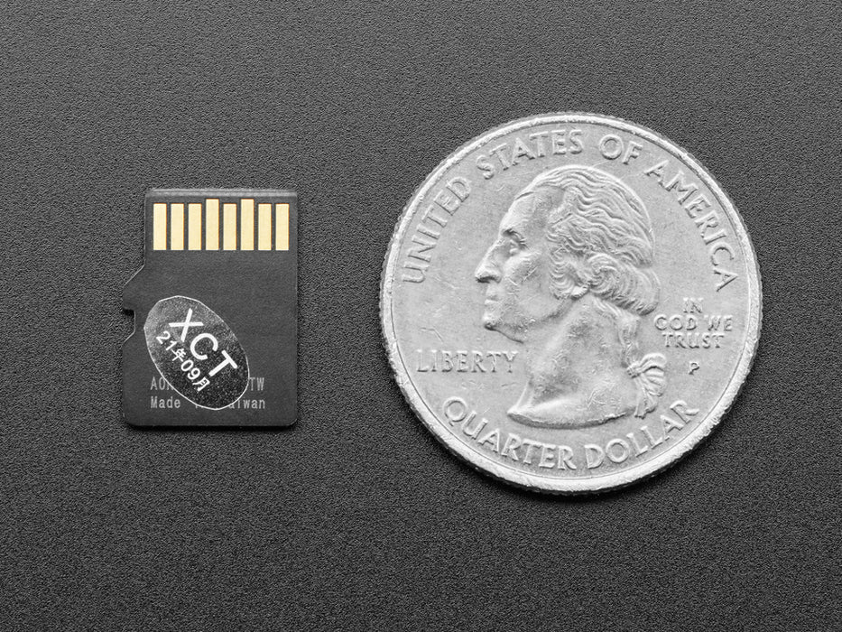 Angled shot of Small microSD card 256mb