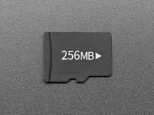 Angled shot of Small microSD card 256mb