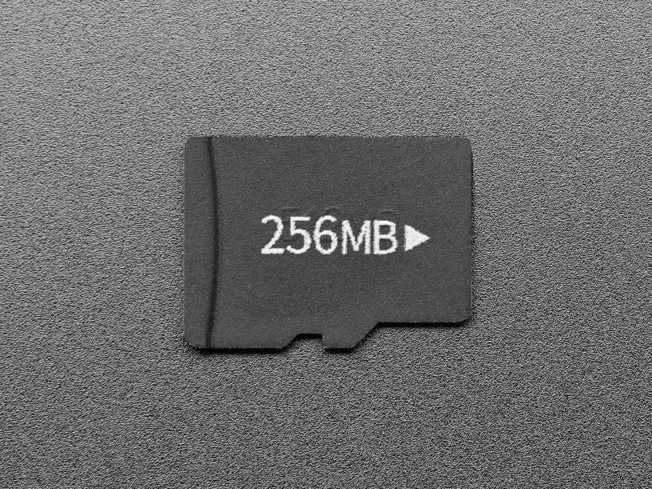 Angled shot of Small microSD card 256mb