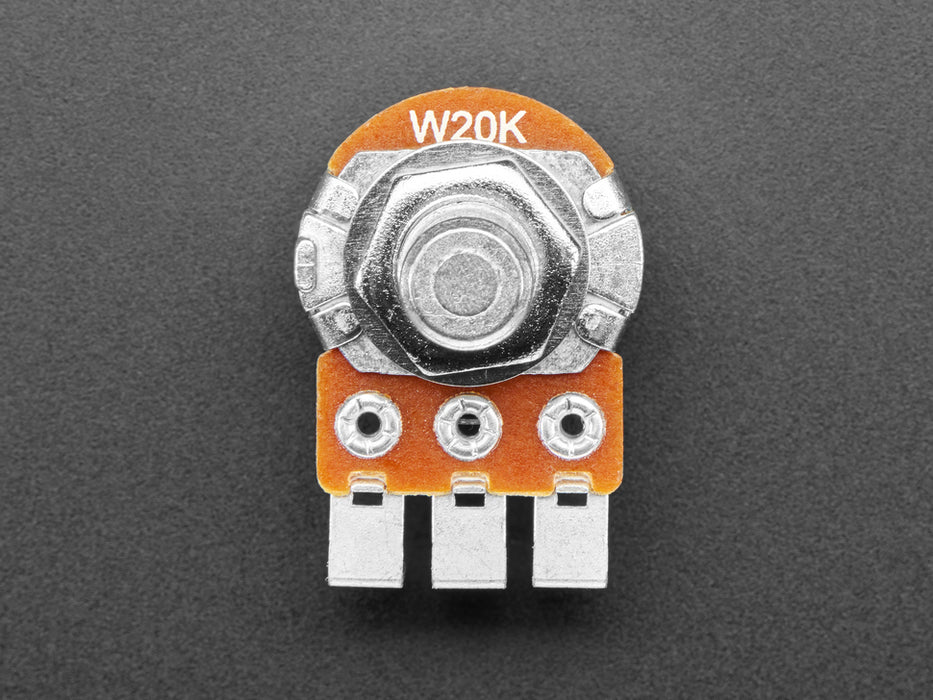 Angled shot of rotary potentiometer.