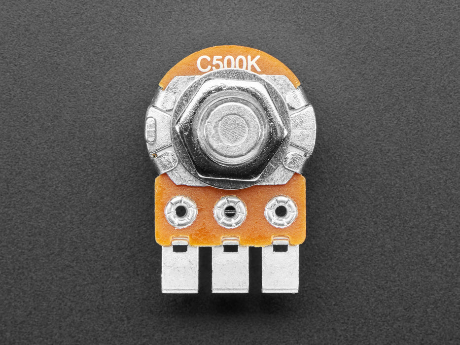 Angled shot of rotary potentiometer.