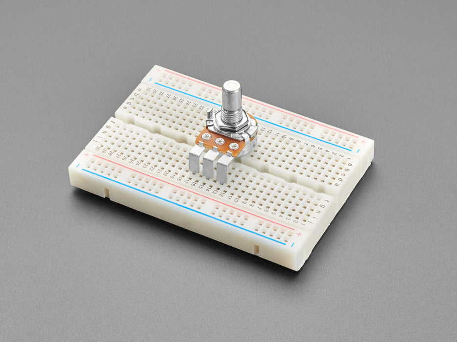 Angled shot of rotary potentiometer.