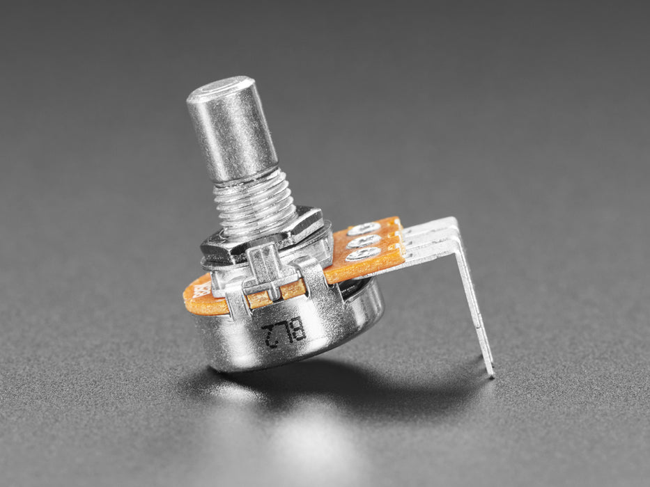 Angled shot of rotary potentiometer.