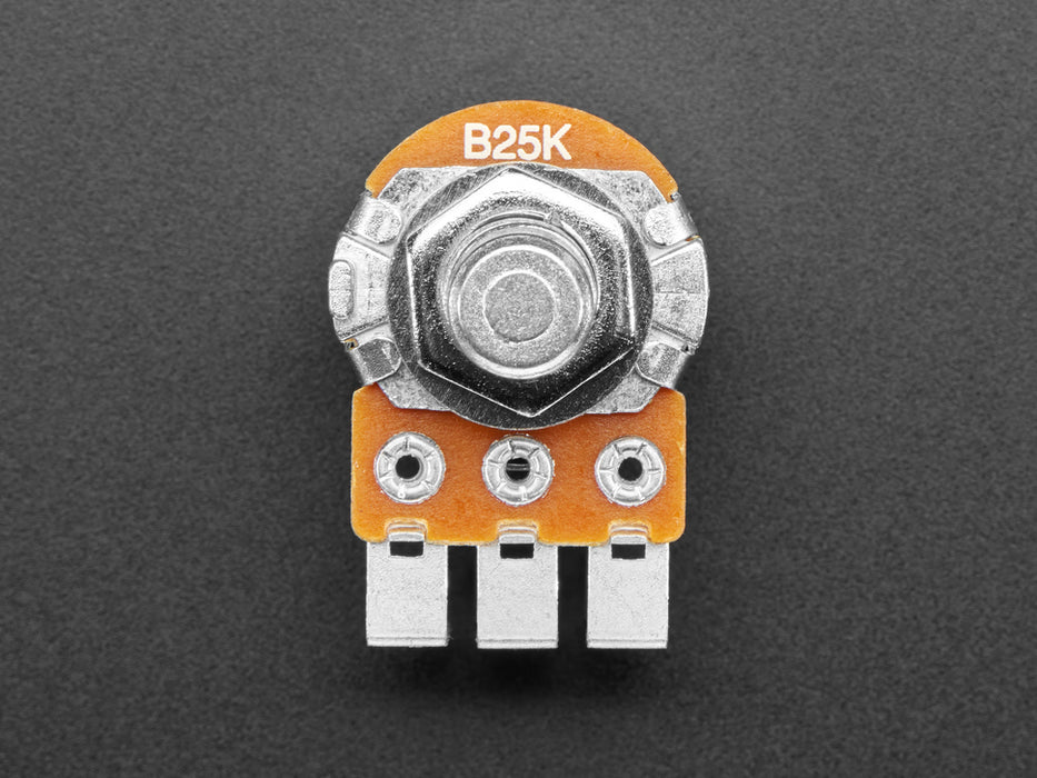 Angled shot of rotary potentiometer.