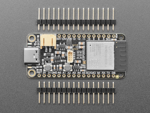 Angled shot of rectangular microcontroller.