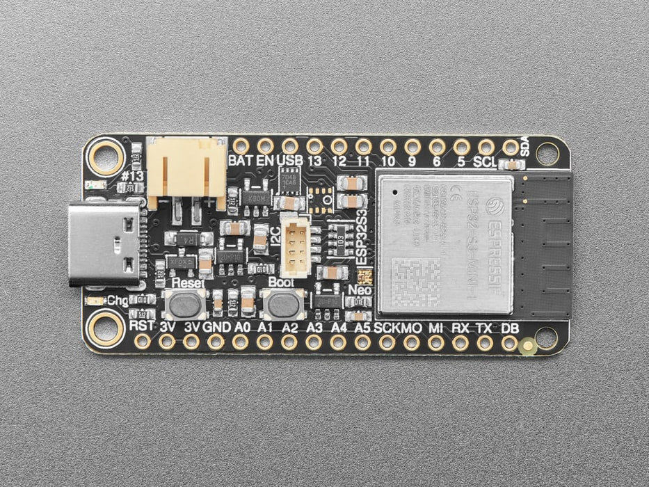 Angled shot of rectangular microcontroller.