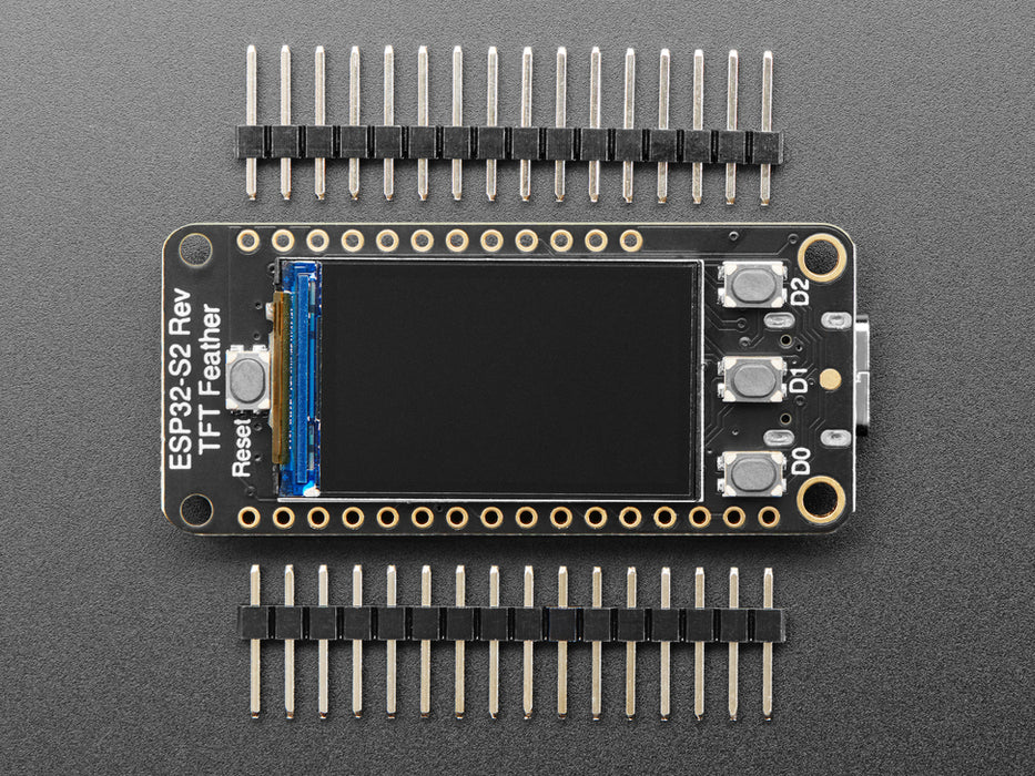 Video of a rectangular microcontroller with a TFT display. A pink manicured finger presses each of the tactile buttons, which are recognized on the TFT display.