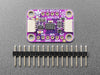 Angled shot of purple rectangular breakout board.