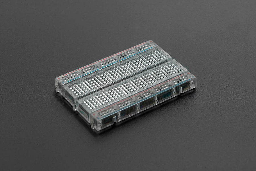 400 Tie Point Interlocking Solderless Breadboard - Crystal