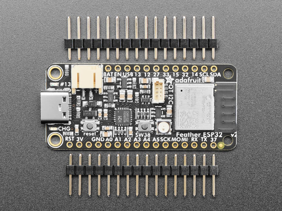 Top view of black rectangle-shaped microcontroller.