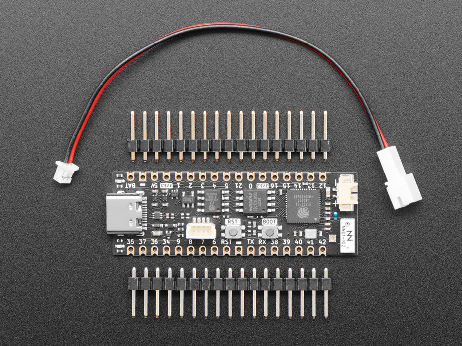 Angled shot of long skinny microcontroller.